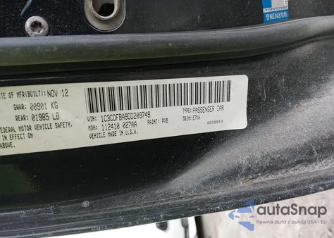 2013 Dodge Dart Sxt z USA, uszkodzony, nr VIN 1C3CDFBA9DD209749